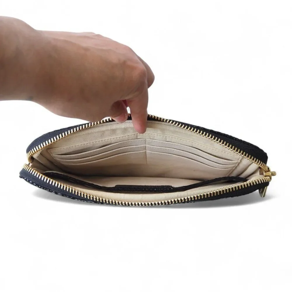 Michael Kors Patent Leather‎ Croc Print Tablet Mini Clutch Black / Gold